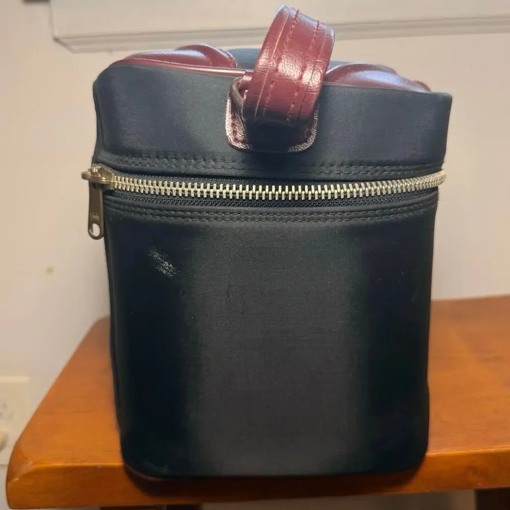 Vintage Sears 9801 Cosmetic Train Case Maroon Black Travel Makeup Box Taiwan